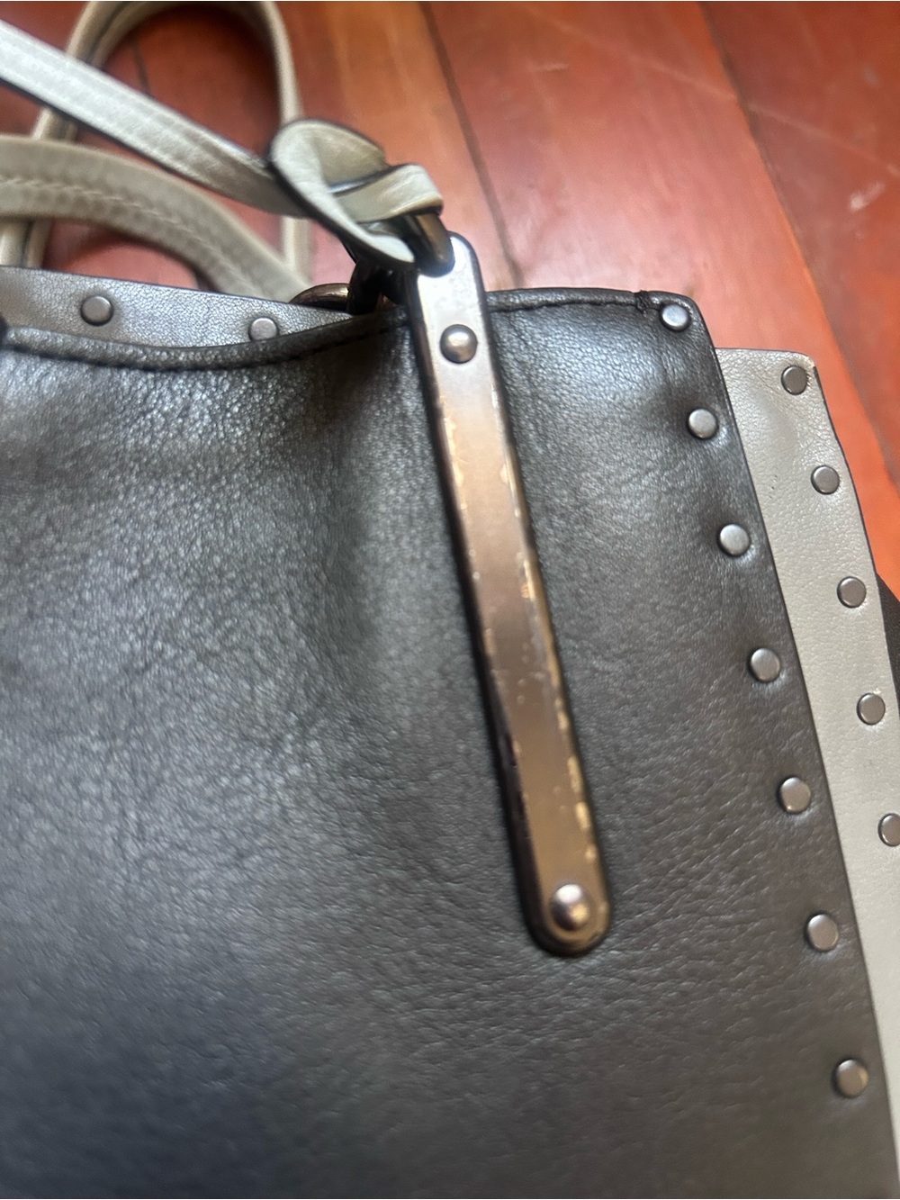 Coach Dreamer bag Black and Gray Studded Top-Handle Satchel with Removable Strap - Picture 6 of 16